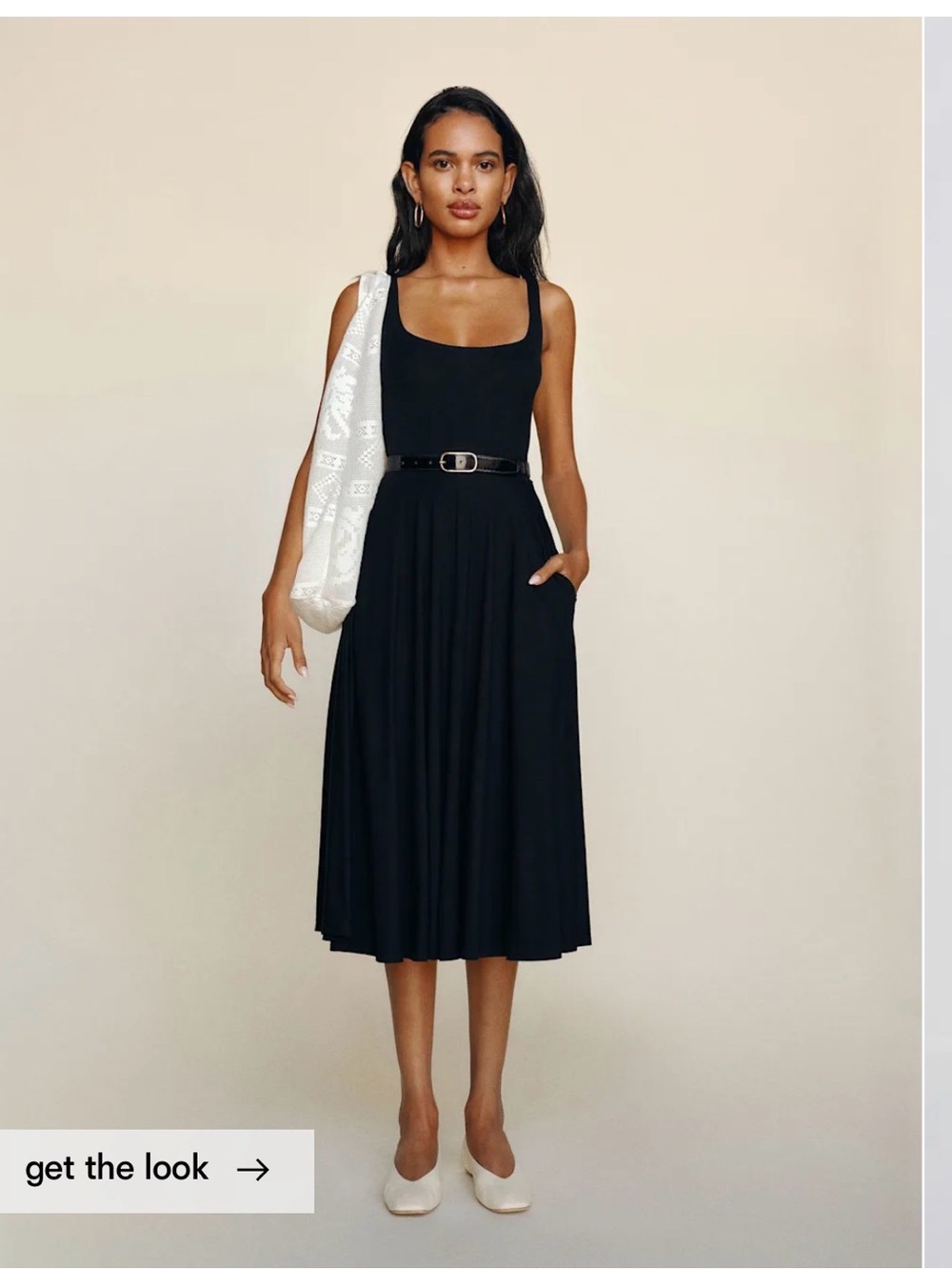 Reformation Rou knit Black Midi Tank Dress
